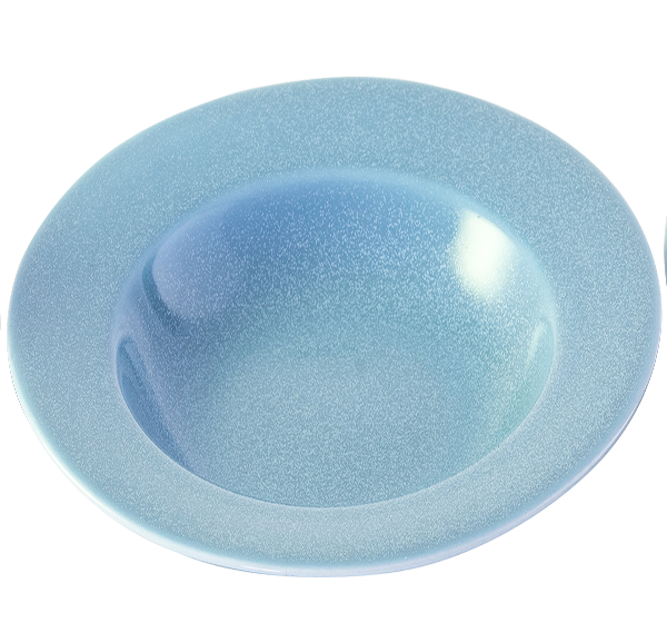 Soup Plate Blue Sparkle Glaze